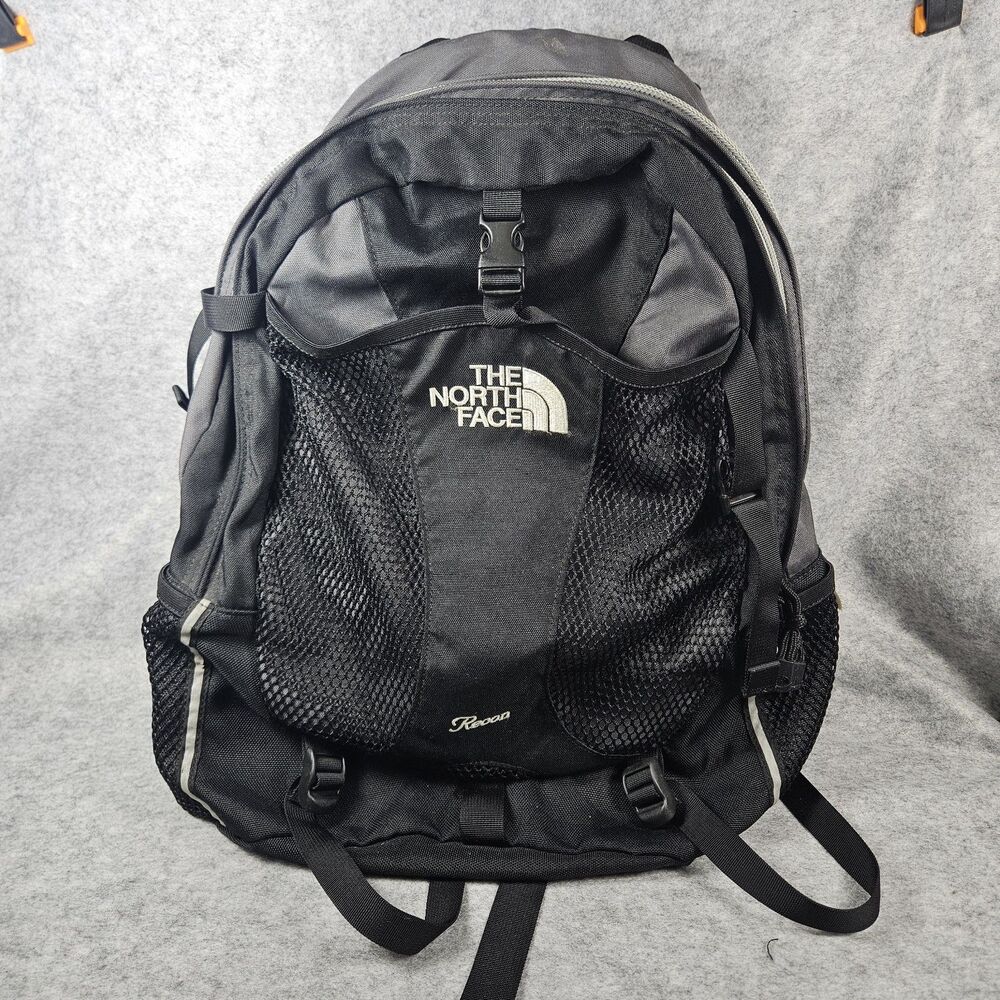 The North Face Recon Black Laptop School Travel Hiking Backpack READ